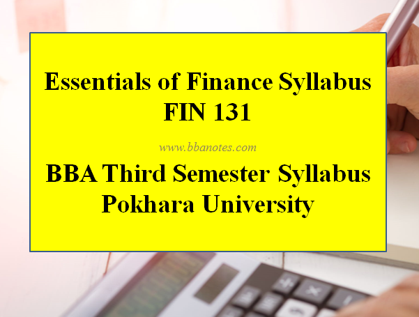 Essentials of Finance Syllabus