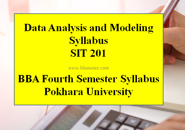 Data Analysis and Modeling Syllabus
