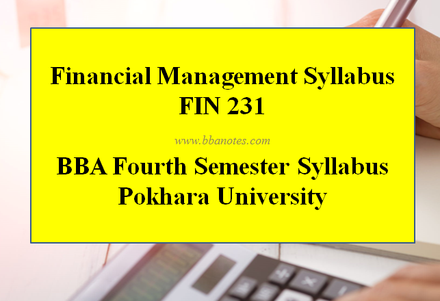 Financial Management Syllabus - BBA Fourth Semester Syllabus | Pokhara ...